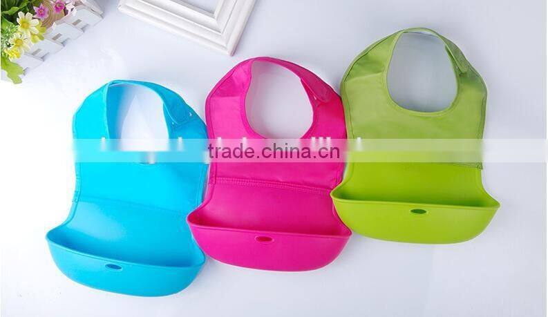 Silicone Roll Up Bib with Comfort-Fit Fabric Neck
