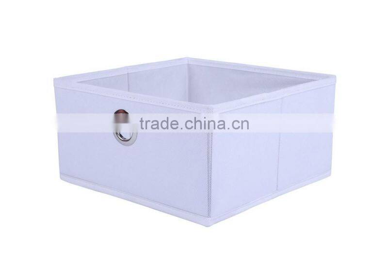 Solid White Storage Bin With Metal Corn