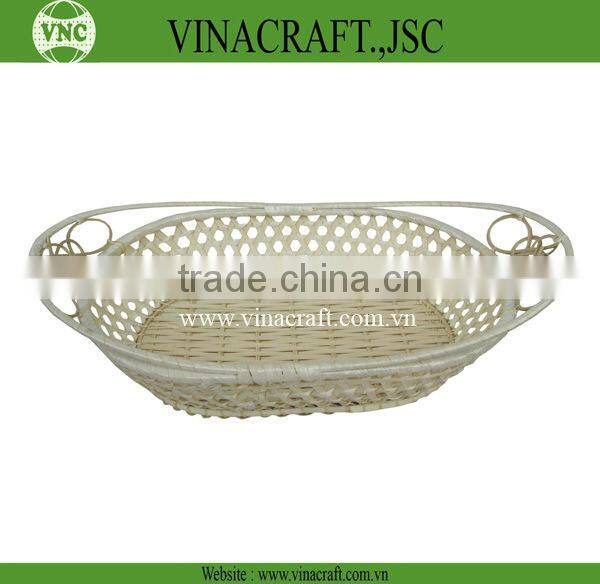 Handmade bamboo kitchen basket for storage