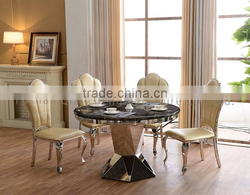 Antique french home furniture round granite dining table