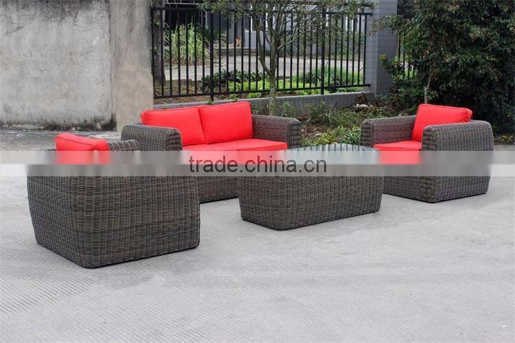Outdoor furniture sofa set with 5.0mm round rattan
