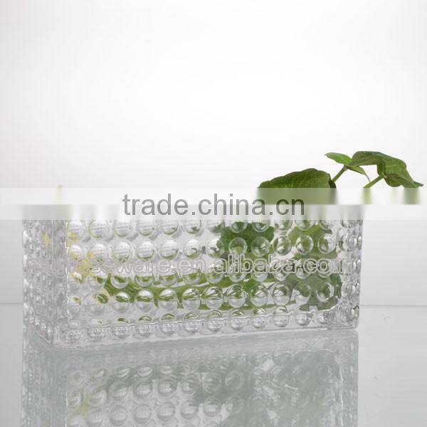 29.8/25/20cm length clear dot home decor sqnare vase