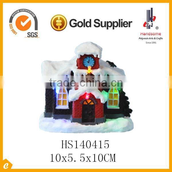 4"beauty resin christmas decor with led light for christmas decoration