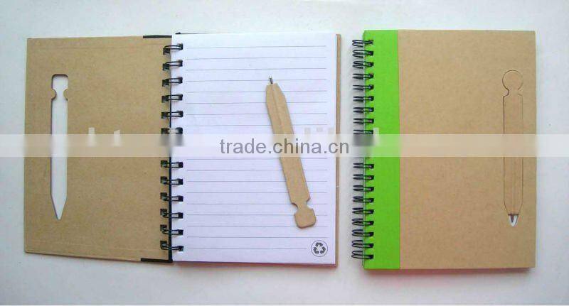 eco friendly notebook with ballpen