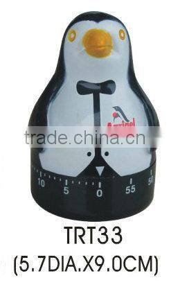 Penguin shape plastic countdown kitchen timer/mechanical timer