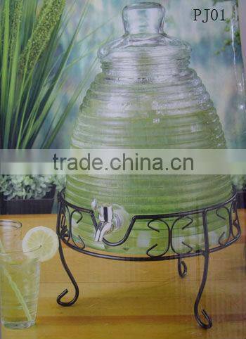 PJ01 with stand clear glass beverage dispenser