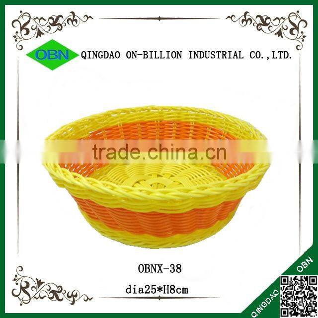 Cheap woven decorative colored fruit plastic pe rattan basket