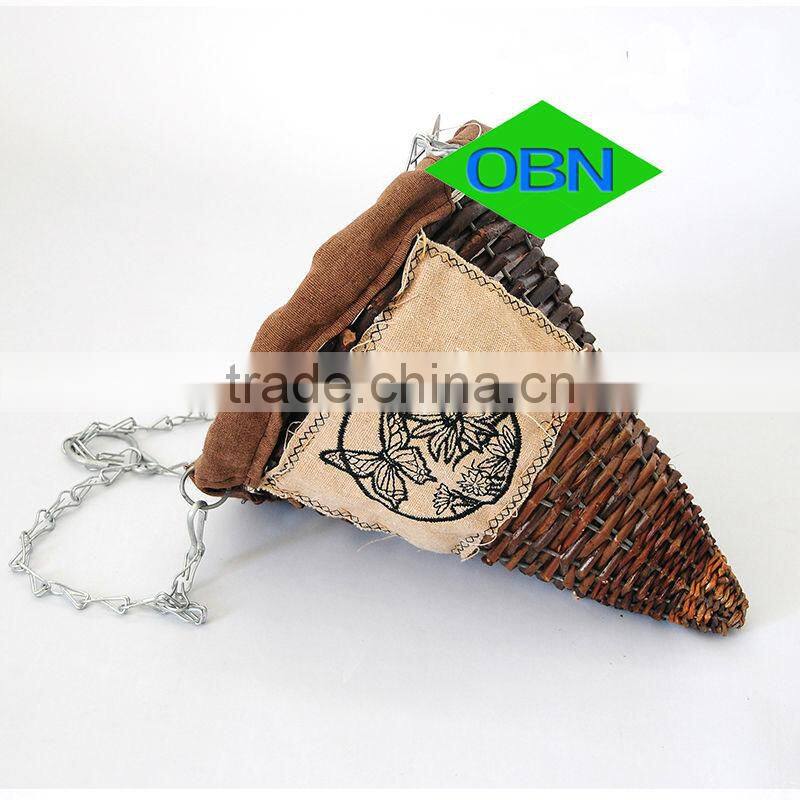 Hot sale wicker decor wholesale rattan flower basket hanging basket