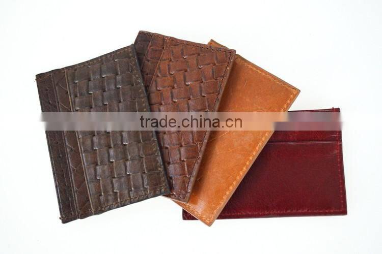 Top grain leather in top quality leather card holder 5-slot credit card holder for business