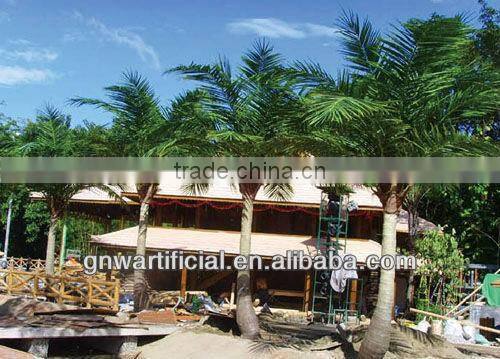 APM018 GNW 15ft decorative artificial palm tree, palm tree leaves for indoor shopping mall decoration