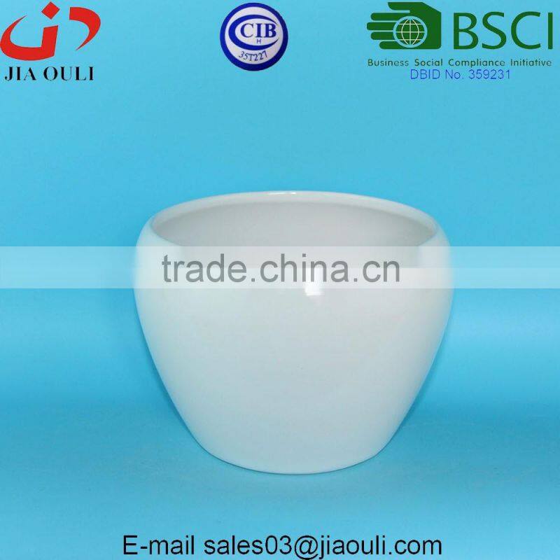 Grey sand surface ceramic Ball shape flower pot