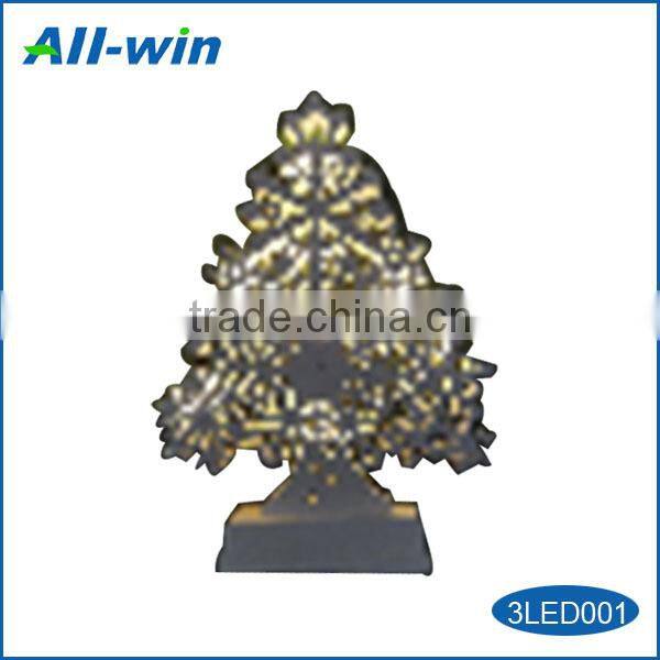 wooden snowflake tree with LED light