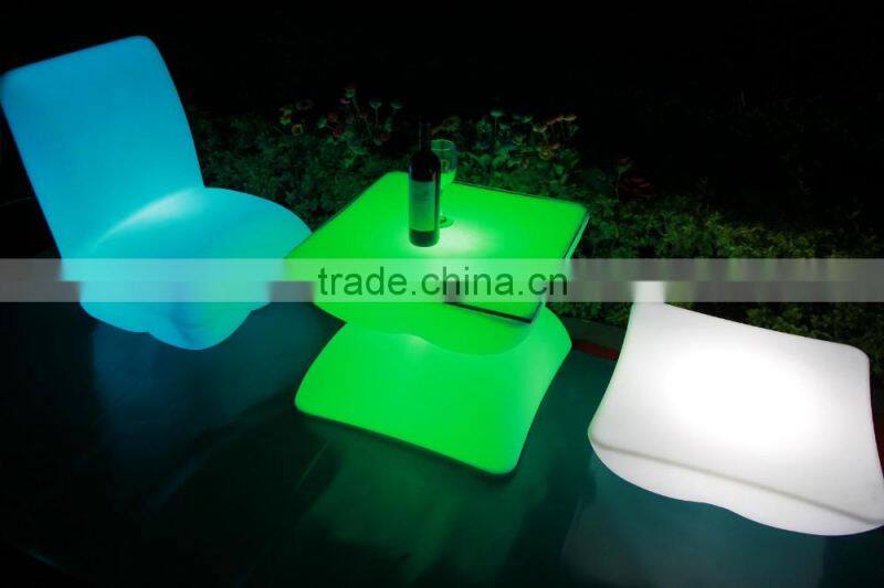 PE material illuminated bar interactive led table for indoor or outdoor using