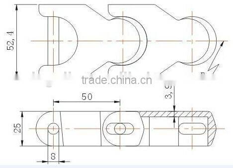 H1700 Series made in china side flexing Keel Chain for conveyor