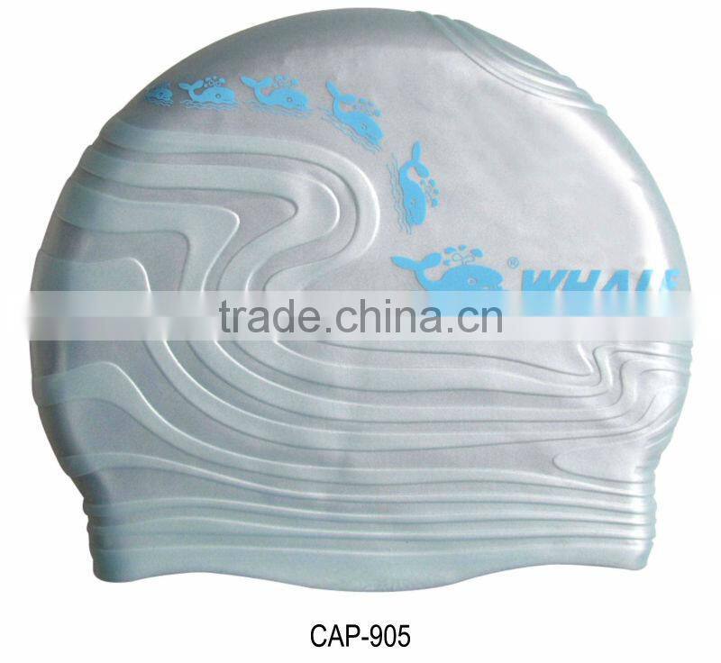 Lycra swimming cap with 100% silicone Sculptural cap(CAP-900)