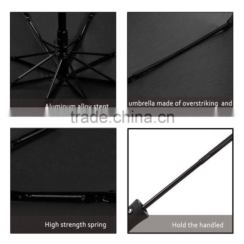 Novelty Black Full-automatic Rain Umbrella Parasol Windproof Foldable Sunshade Auto Open Close Umbrella