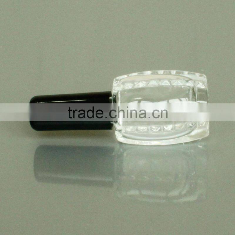 12 ml unique empty nail polish bottle glass with cap and brush