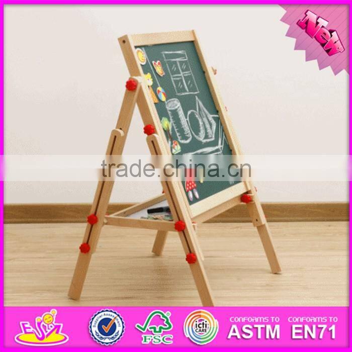 2017 new design adjustable children wooden double sided drawing board W12B107