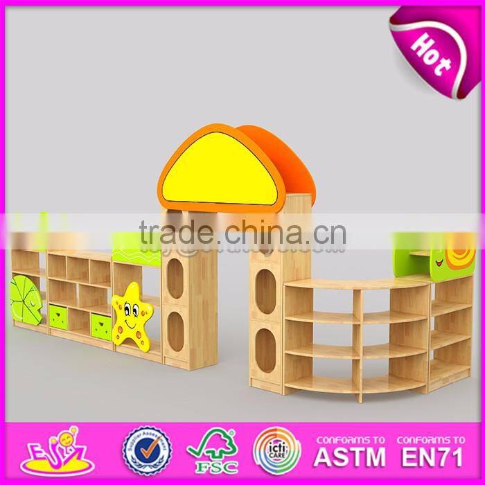 Best design combination colorful bedroom furniture wooden kids storage shelves W08C198
