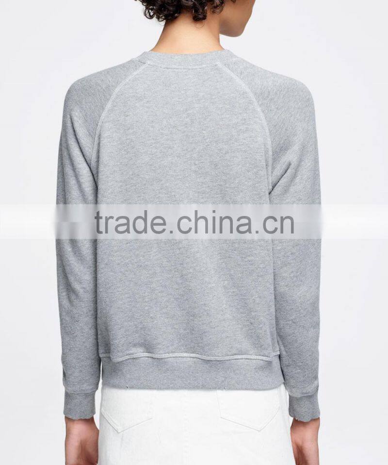 Tops for women round collar long sleeves word embroidered patchwork blouse for autumn/spring