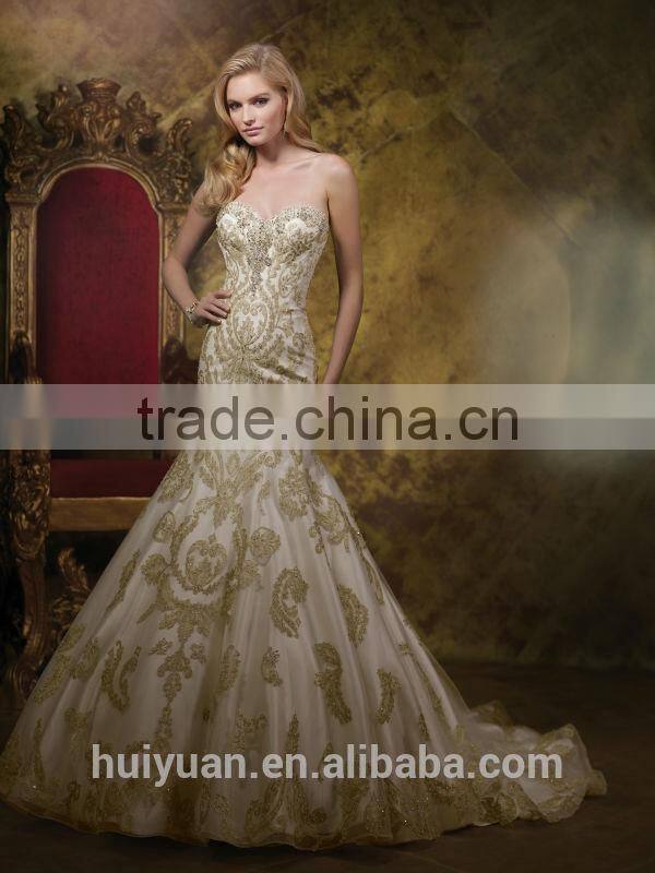 new fashion hot sell mermaid lace strapless cheap slim wedding dresses
