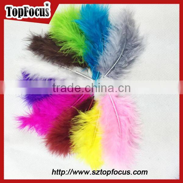 wholesale Colorful natural decorations Turkey marabou loose bulk feathers