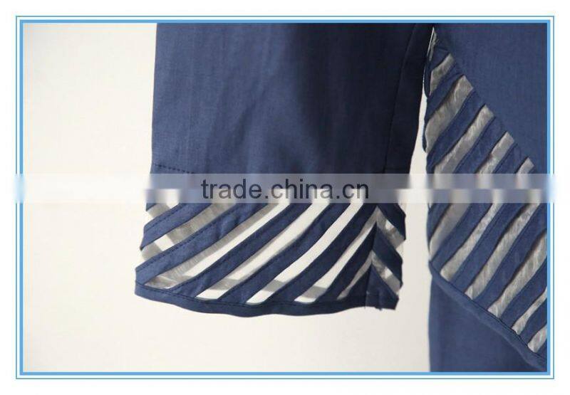 Linen Long Sleeve Royal Formal Women Skirt Suit With Organza Fabric