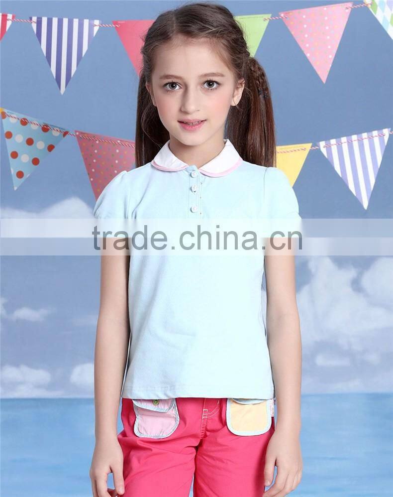 Little girl clothing suit kids bulk wholesale soft cotton children polo t shirt