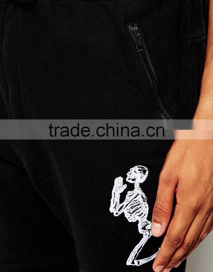 Religion black custom logo print palazzo pants with zipper pockets man