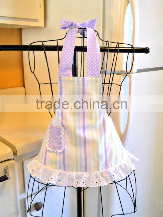 Fashion Baby Girl Dress Matching Clothing Colorful Striped Apron for Little Fancy Girl