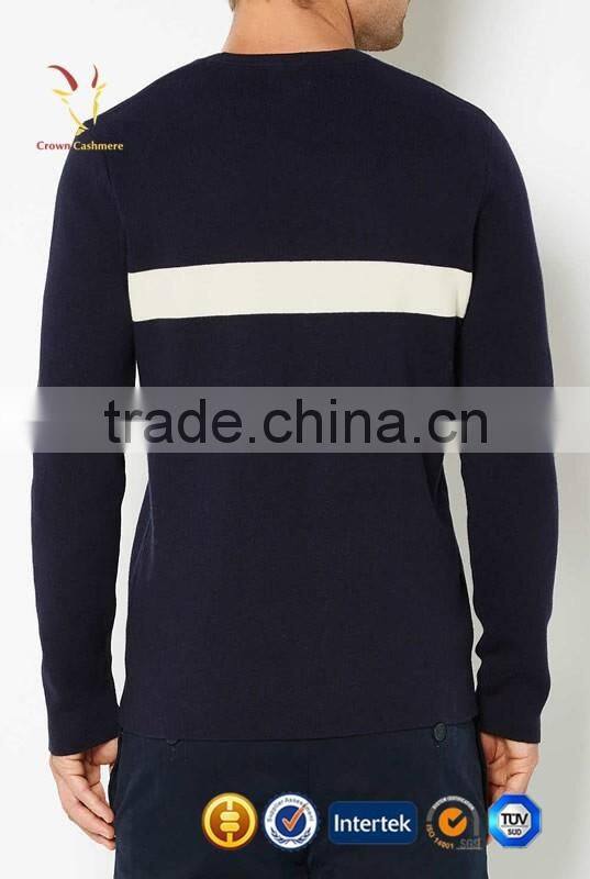 Excellent Navy Cashmere Pullover Wool Sweaters for Men