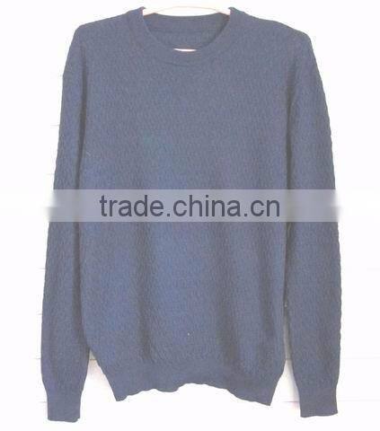 Mens Cashmere Plain Solid Colour Classic Round Neck Office Sweater