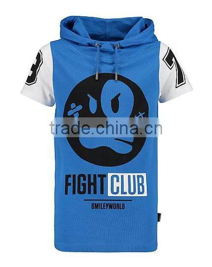 100% Cotton Short Sleeves Pullover Hoodie For Man