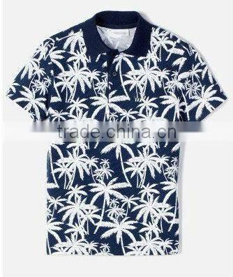 Short Sleeve Palm Tree Print 100% Cotton Children Clothing Manufacturer
