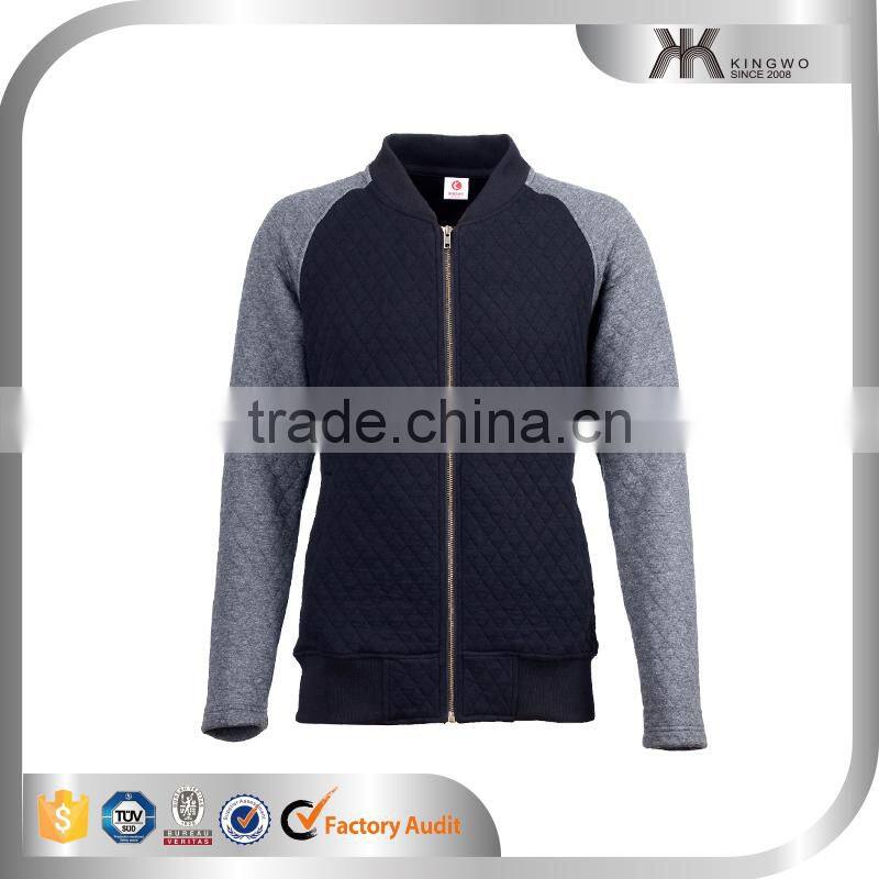 Custom Bomber Jackets Men OEM Men Knitted Quilted Zipper Men Varsity Jacket