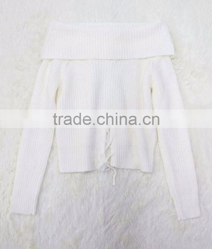 Runwaylover 2017 Ladies New Style Fashion Off-Shoulder Knitted Pullover Sweaters