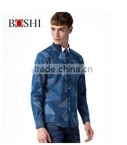 Latest Style Brand Dress White Men Slim Fit Printed Shirt