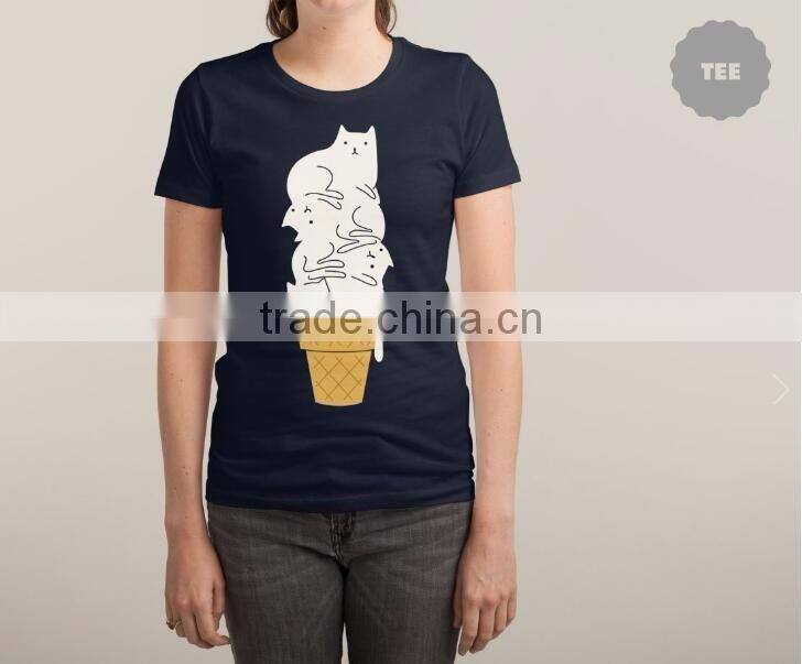 Popular and soft custom print woman cheap t shirt manufacturing