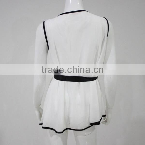 Fashion sleeveless half sleeve blouse for women