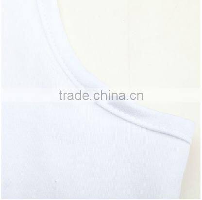 Womens Plain White Cotton Loose Vest Tops