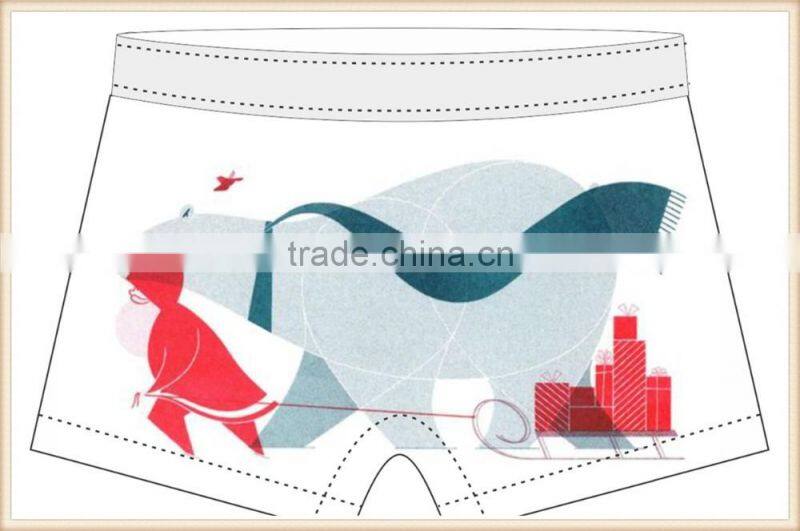 Christmas 88% Polyester 12%Elastic Waist FULL SUPPORT boxer shorts, athletic-cut, men underwear men's boxer
