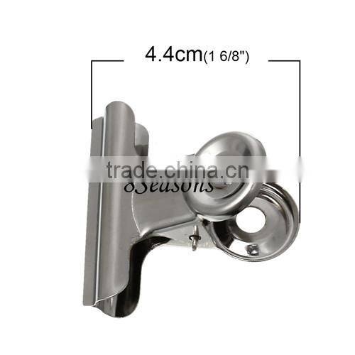 High Qaulity Silver Tone 5.0cmx4.4cm Stainless Steel Office Metal Bulldog Clips