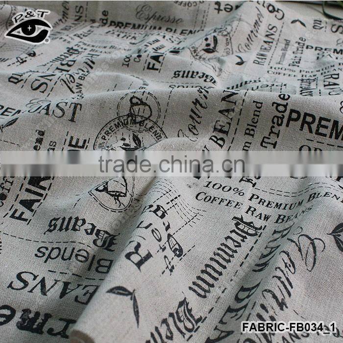 Vintage canvas textile cotton Letter Printed Canvas Fabric Linen&Cotton Fabric Household DIY Patchwork Textile cloth
