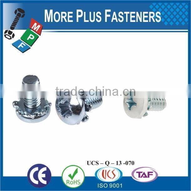 Taiwan JIS B1187 M3 M12 M3-0.5 x 12mm Phillips Pan Head Zinc Finish Steel Square Conical Washer SEMS Machine Screw