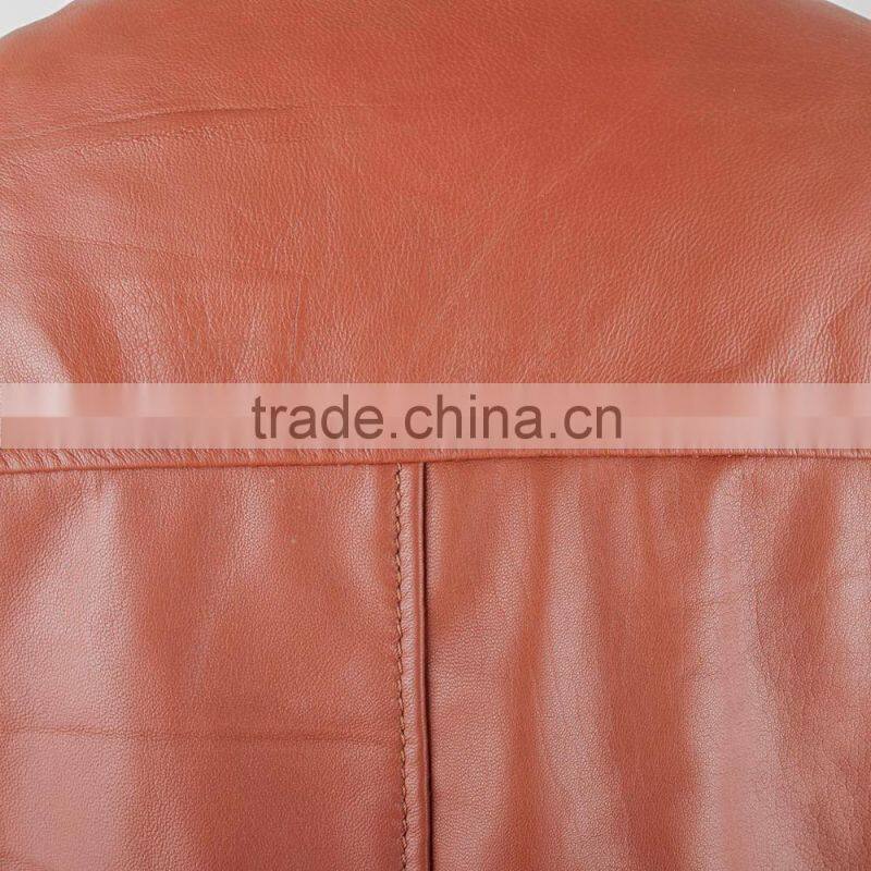 TAN BROWN SHORT BODY LEATHER JACKET