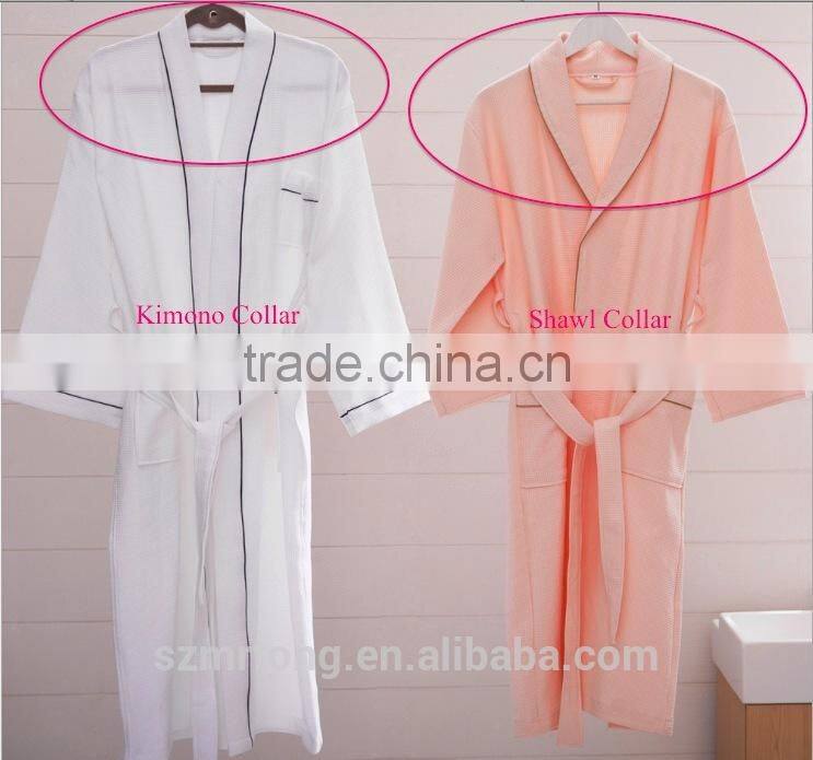 100% cotton white hotel terry towel bathrobe with personalized logo