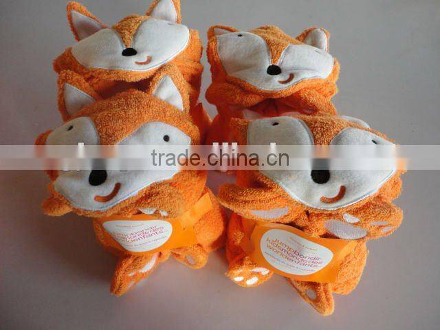 100%cotton children velour printed hooded towel