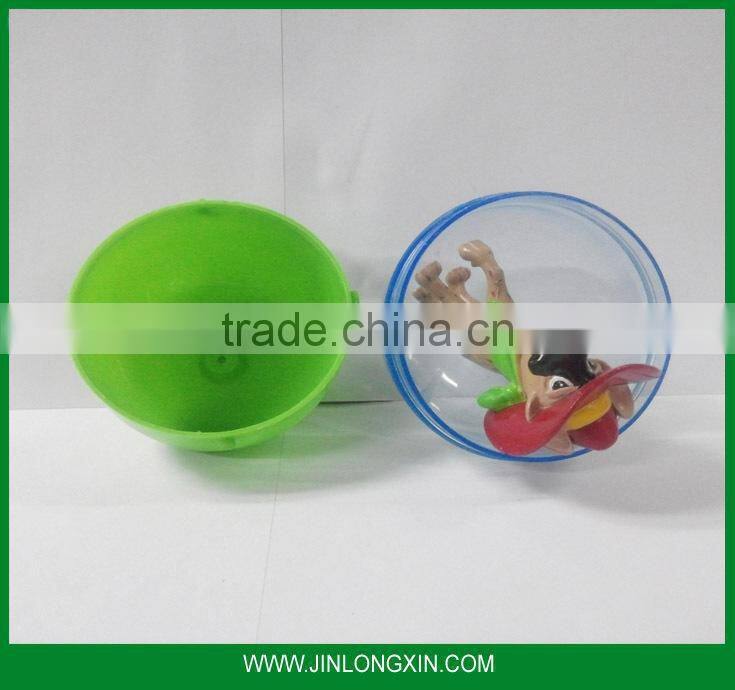 different size empty plastic capsule, egg toy inside