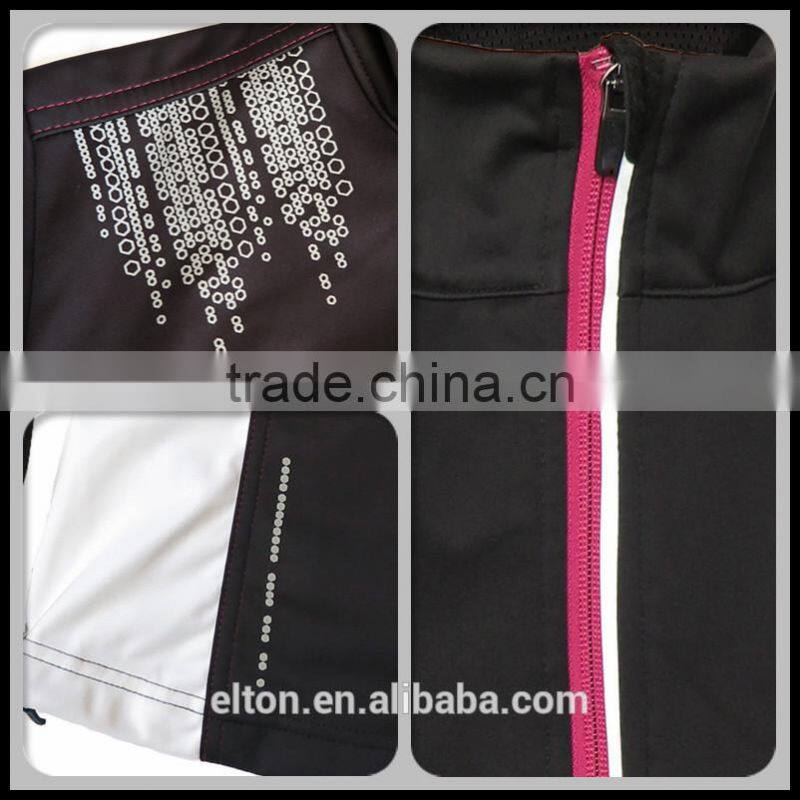 201501007020 Reflective Print Black Women's Soft Shell Jacket