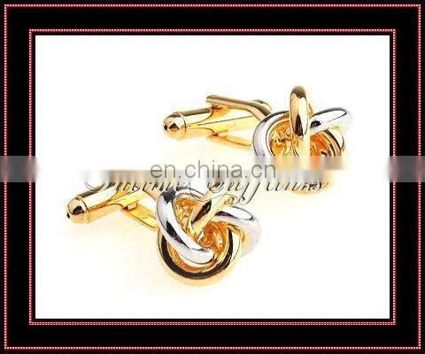 Make Gold plated Men's Novelty Metal Knot Cufflinks